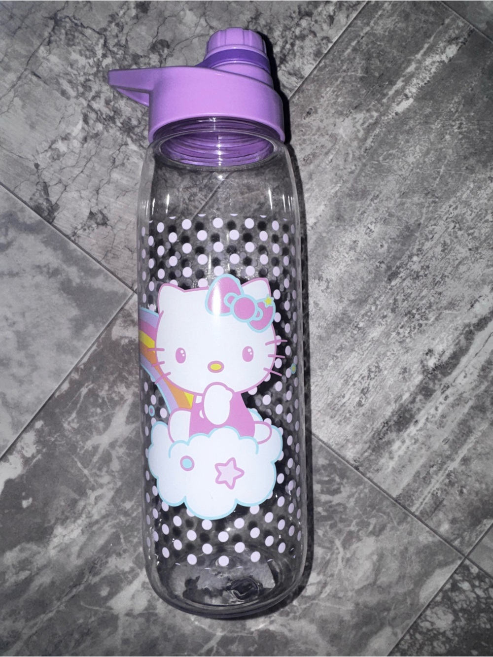 Hello Kitty Sanrio 28oz Water Bottle Purple Polka Dot NWOT